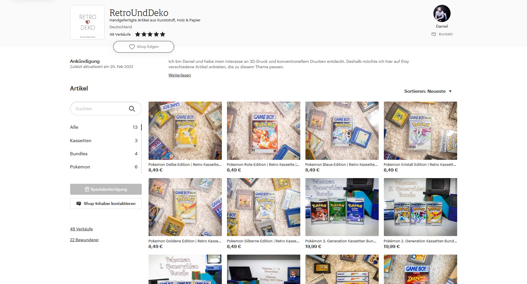 Etsy Shop Desktop