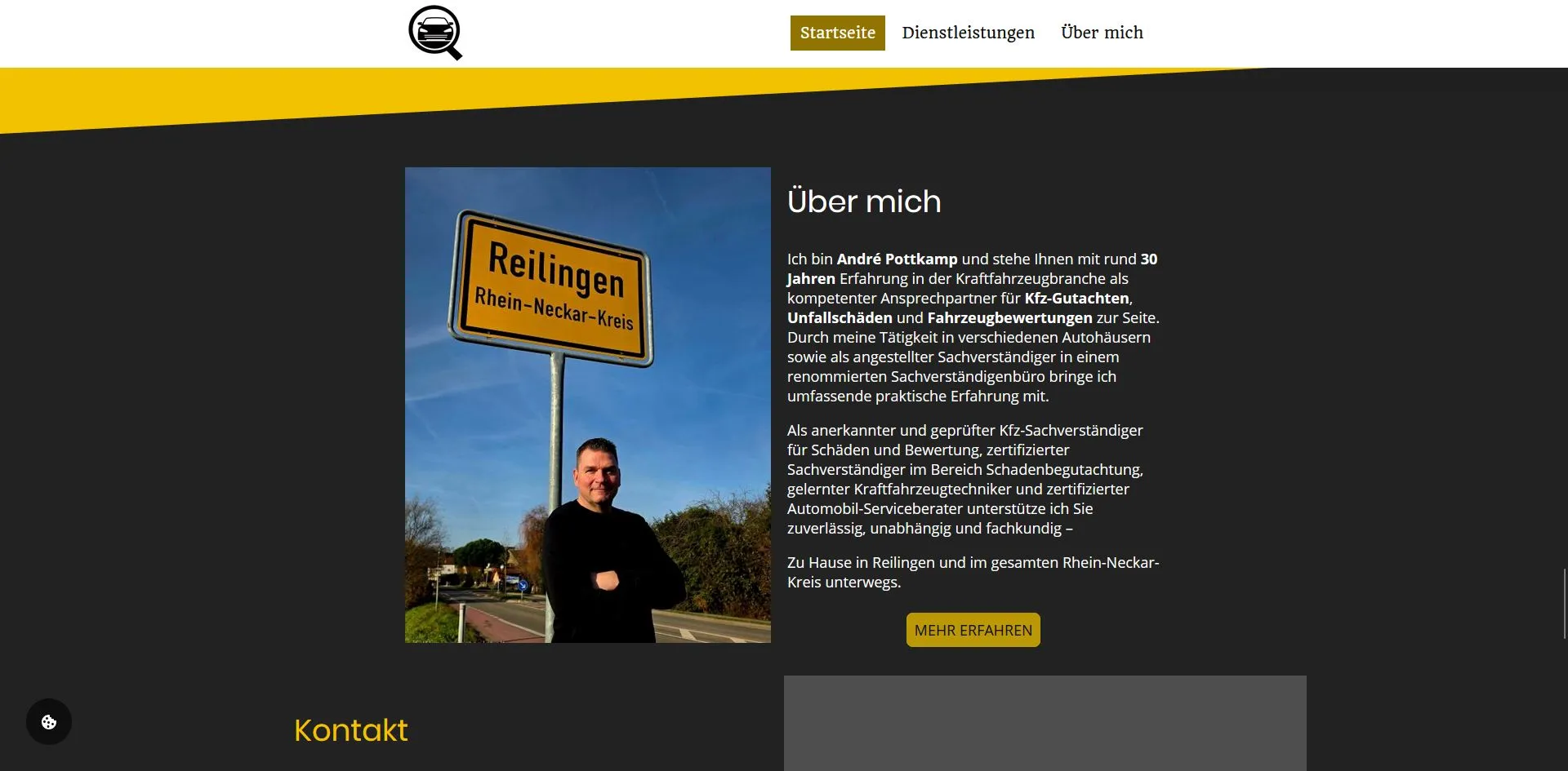 Die Über mich Sektion von André Pottkamp
